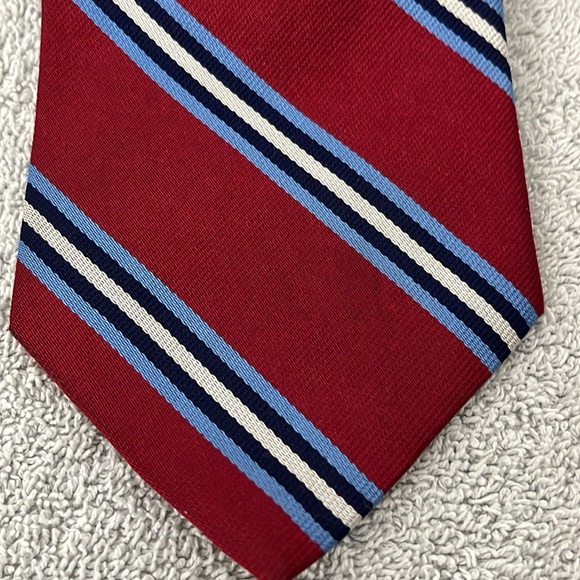 Brooks Brothers Other - EUC Brothers, 100% silk necktie in red w/ light, light blue, black, white stripe